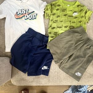 Nike Blue and Green Athletic Shorts
